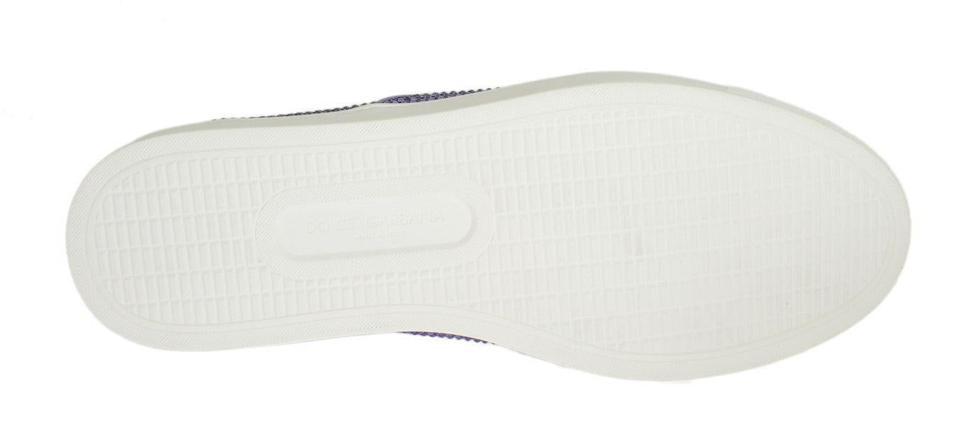 Dolce & Gabbana Purple Strass Canvas Logo Sneakers
