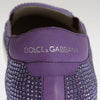 Dolce & Gabbana Purple Strass Canvas Logo Sneakers