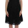 Dolce & Gabbana Black Floral Lace Shift Knee Length Dress