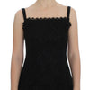 Dolce & Gabbana Black Floral Lace Shift Knee Length Dress