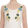 Dolce & Gabbana White Brocade Crystal Sheath Dress
