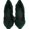 Dolce & Gabbana Green Xiangao Lamb Fur Leather Pumps