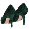 Dolce & Gabbana Green Xiangao Lamb Fur Leather Pumps