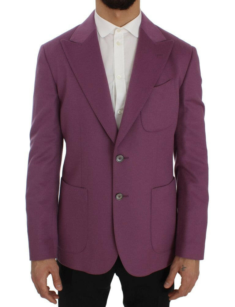 Dolce & Gabbana Purple Cashmere Slim Fit Blazer Jacket