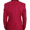 Dolce & Gabbana Pink Floral Brocade Slim Blazer Jacket