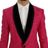 Dolce & Gabbana Pink Floral Brocade Slim Blazer Jacket