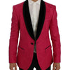 Dolce & Gabbana Pink Floral Brocade Slim Blazer Jacket