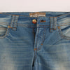 John Galliano Slim Fit Jeans aus Baumwollmischung in blauer Waschung