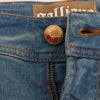 John Galliano Slim Fit Jeans aus Baumwollmischung in blauer Waschung
