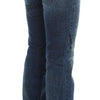 John Galliano Blue Wash Cotton Blend Slim Fit Bootcut Jeans