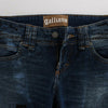 John Galliano Blue Wash Cotton Blend Slim Fit Bootcut Jeans