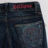 John Galliano Blue Wash Cotton Blend Slim Fit Bootcut Jeans