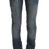 John Galliano Blue Wash Cotton Blend Slim Fit Jeans