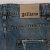John Galliano Blue Wash Cotton Boyfriend Fit Cropped Jeans