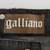 John Galliano Gray Wash Cotton Blend Slim Fit Stretch Jeans
