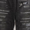 John Galliano Gray Wash Cotton Torn Straight Fit Jeans