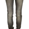 Ermanno Scervino Gray Wash Cotton Blend Slim Fit Jeans