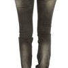 Ermanno Scervino Gray Wash Cotton Blend Slim Fit Jeans