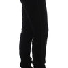 Ermanno Scervino Black Viscose Blend Velvet Slim Fit Pants