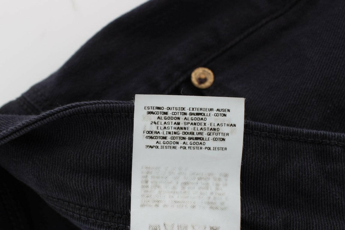 Ermanno Scervino Blue Cotton Blend Casual Fit Pants