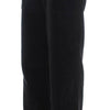 Ermanno Scervino Black Velvet Cotton Straight Legs Pants