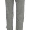 Ermanno Scervino Black White Checkered Cotton Casual Pants