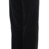 Ermanno Scervino Black Velvet Cotton Straight Legs Pants