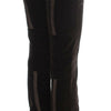 Ermanno Scervino Brown Cotton Velvet Zippers Slim Fit Pants