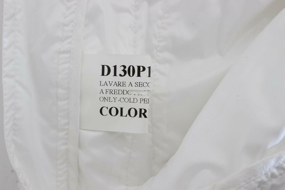 Ermanno Scervino – Gepolsterte Cargohose aus weißem Nylon in Slim Fit