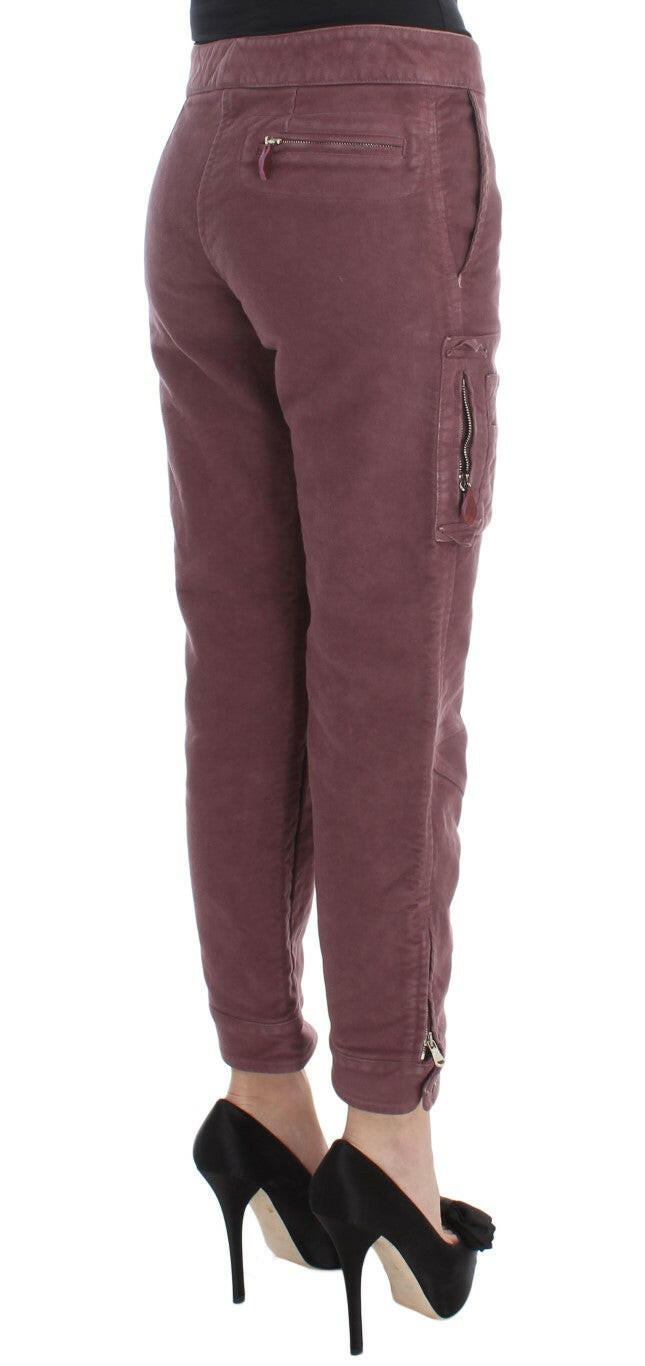 Ermanno Scervino Pantalon cargo court capri bordeaux chic