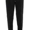 Ermanno Scervino Black Striped Cotton Blend Wide Legs Pants