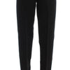 Ermanno Scervino Black Striped Cotton Blend Wide Legs Pants