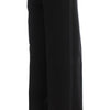 Ermanno Scervino Black Striped Cotton Blend Wide Legs Pants