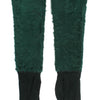 Dolce & Gabbana Green Leather Xiangao Fur Elbow Gloves