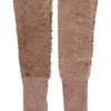 Gants élégants en daim beige Dolce &amp; Gabbana jusqu'aux coudes
