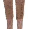 Gants élégants en daim beige Dolce &amp; Gabbana jusqu'aux coudes