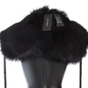 Dolce &amp; Gabbana Élégant foulard en soie et fourrure de renard noir