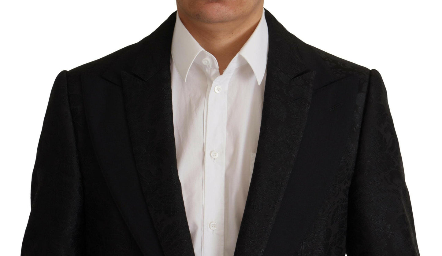 Dolce & Gabbana Black Polyester Formal 2 Piece MARTINI Suit