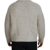 Dolce &amp; Gabbana Cremefarbener Rollkragenpullover aus Wollstrick