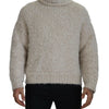 Dolce &amp; Gabbana Cremefarbener Rollkragenpullover aus Wollstrick