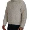 Dolce &amp; Gabbana Cremefarbener Rollkragenpullover aus Wollstrick