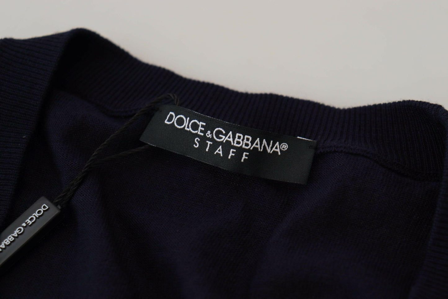 Dolce &amp; Gabbana - Pull élégant en laine vierge bleu