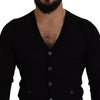 Dolce &amp; Gabbana Élégant cardigan boutonné en laine noir