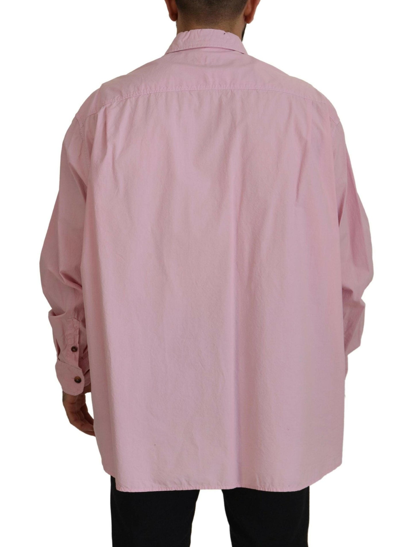 Dolce &amp; Gabbana – Lässiges, langärmliges Button-Down-Hemd in Rosa