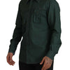 Dolce & Gabbana Dark Green Button Down Long Sleeves Shirt