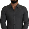 Costume National Dark Gray Cotton Casual Mens Shirt