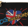 Dolce & Gabbana Black Leather #DGLovesLondon Women Cardholder Coin Case  Wallet