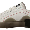 Dolce & Gabbana White Leather Shoes Womens Logo Portofino Sneakers
