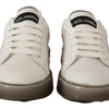 Dolce & Gabbana White Leather Shoes Womens Logo Portofino Sneakers
