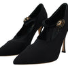 Dolce &amp; Gabbana Schwarze Socken Stretch-Pumps mit Kristallen